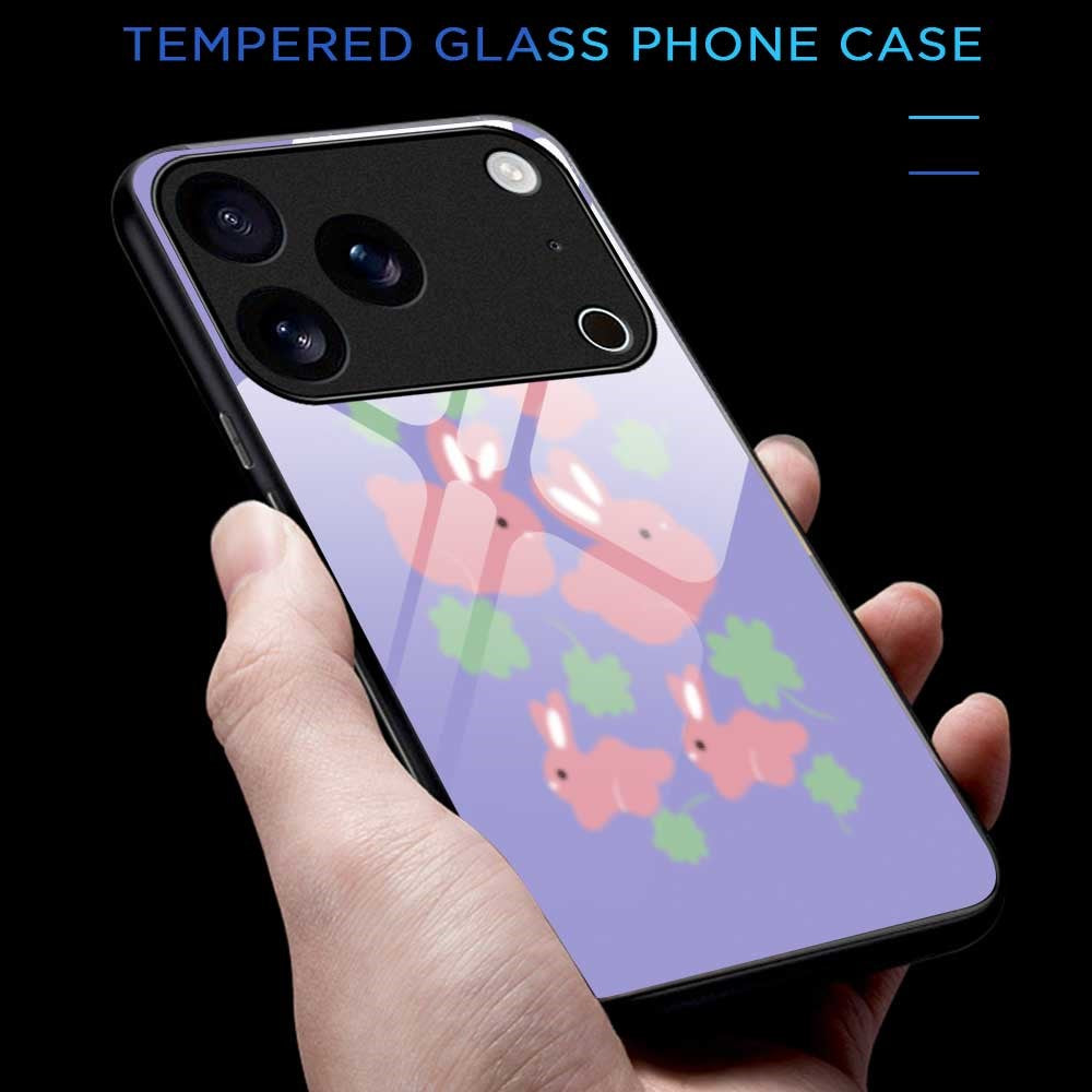 For iPhone 17 Pro Max Case TPU PC Tempered Glass Pattern Printing Slim Phone Back Cover - B0316