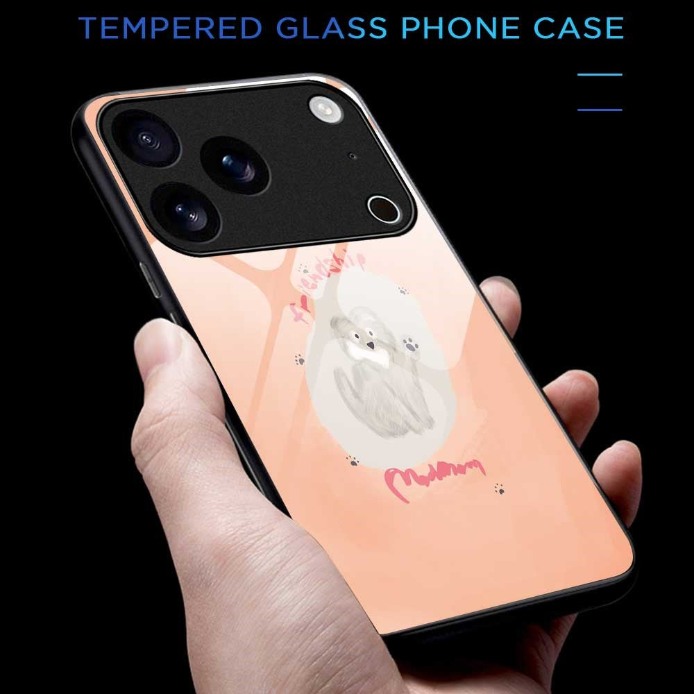 For iPhone 17 Pro Max Case PC TPU Tempered Glass Pattern Printing Shockproof Phone Back Cover - B0323