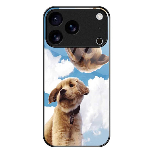For iPhone 17 Pro Max Case PC TPU Tempered Glass Pattern Printing Shockproof Phone Back Cover - B0327