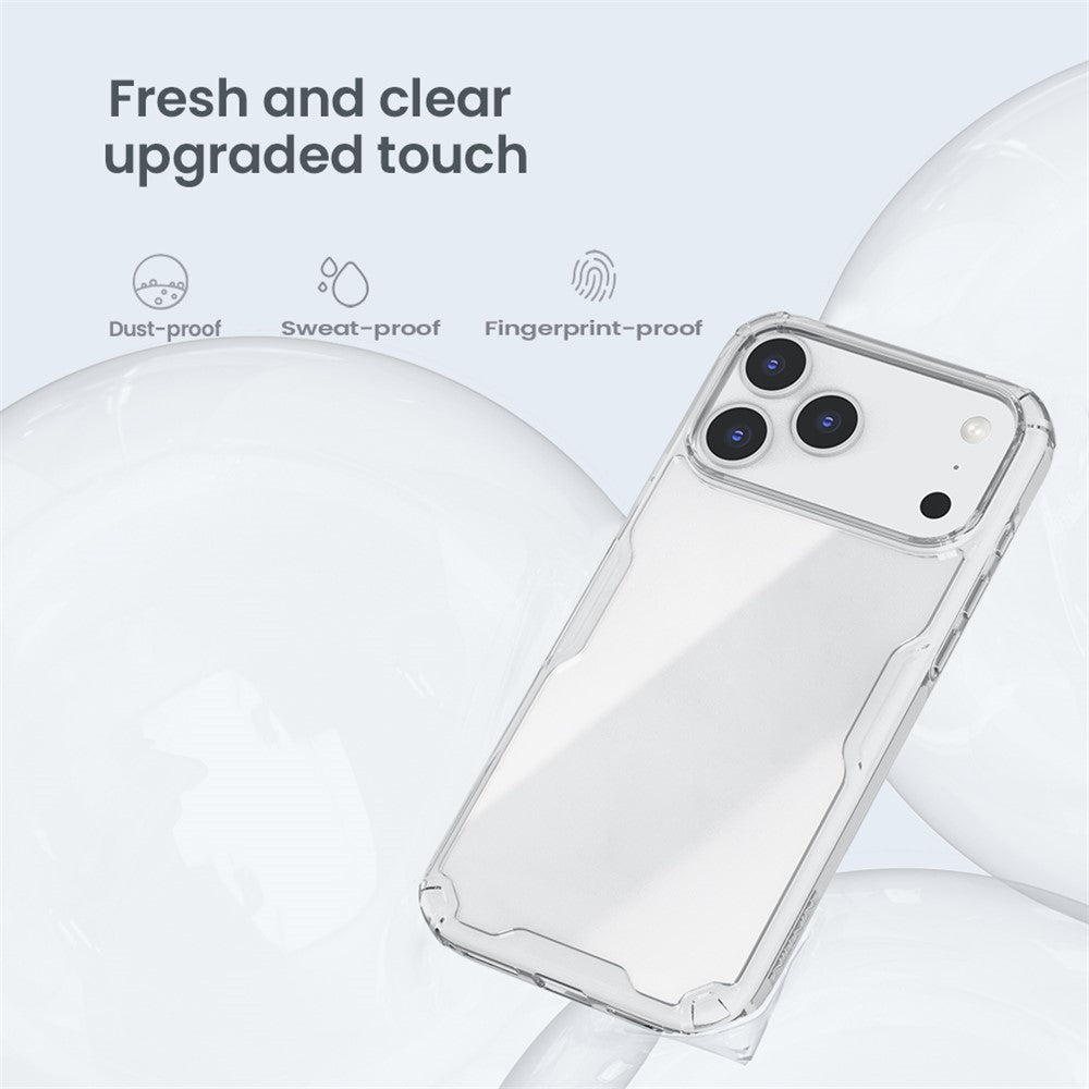 NILLKIN Nature Pro Series For iPhone 17 Pro Max Case PC + TPU Anti-Scratch Clear Back Cover - Transparent