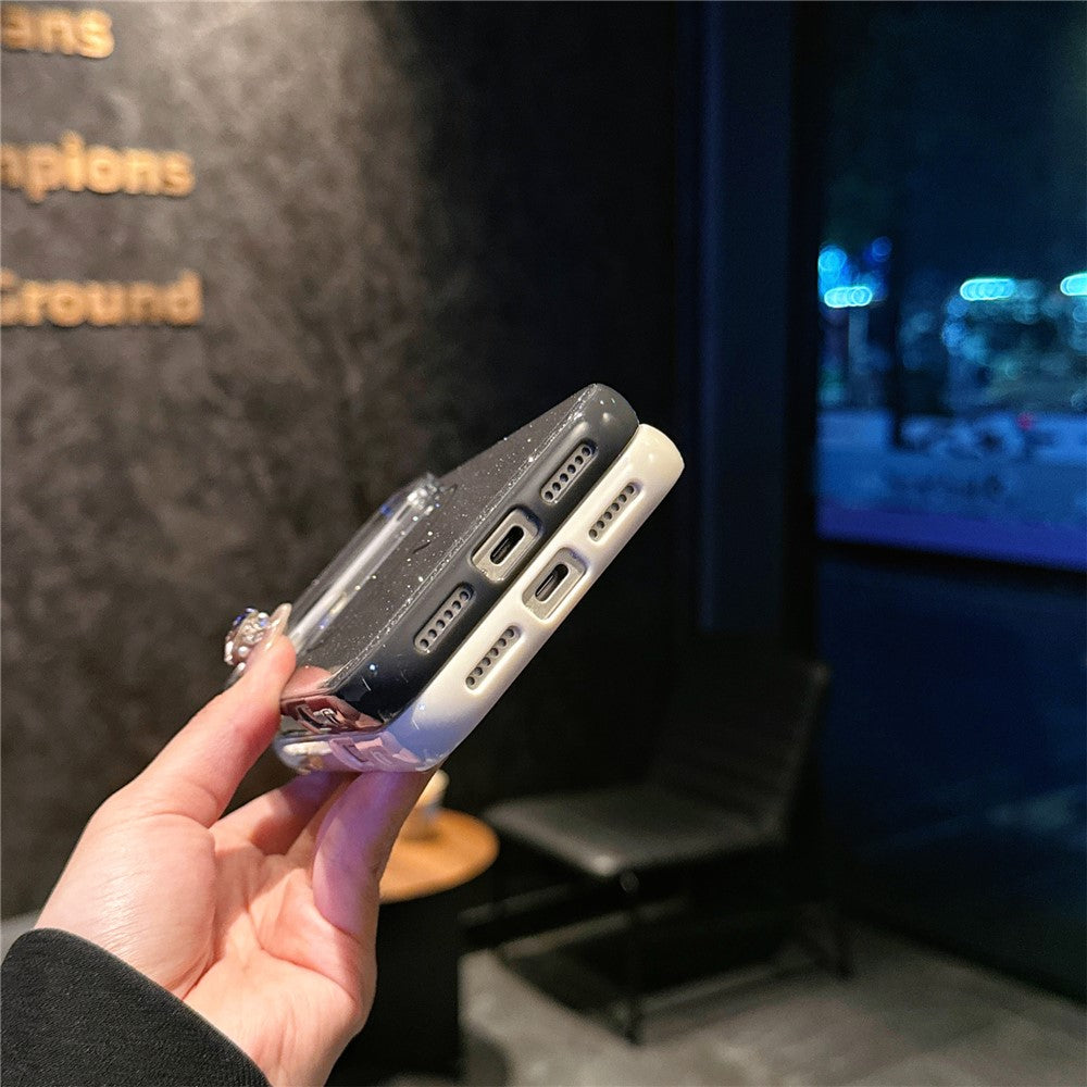 For iPhone 17 Pro Max Case Compatible with MagSafe Glitter Design IMD TPU + PC Phone Back Cover - Desert Gold