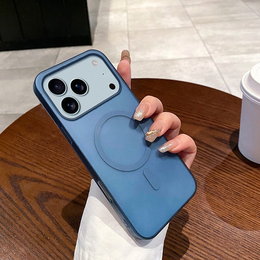 For iPhone 17 Pro Max Case Compatible with MagSafe Precise Cutouts Matte PC Phone Cover - Titanium Blue