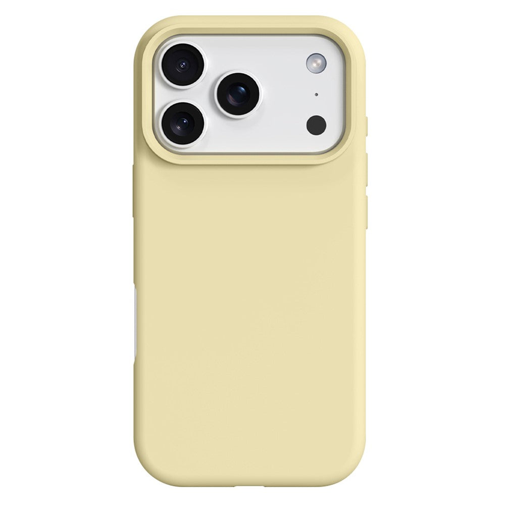 For iPhone 17 Pro Max Case Compatible with MagSafe Liquid Silicone + PC Phone Cover - Light Yellow