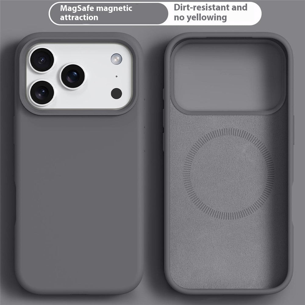For iPhone 17 Pro Max Case Compatible with MagSafe Liquid Silicone + PC Phone Cover - Dark Grey