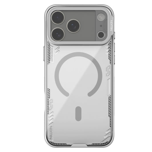 NILLKIN Iceblade CamProp For iPhone 17 Pro Max Magnetic Case Clear Lens Lid Kickstand PC TPU Phone Cover - Grey