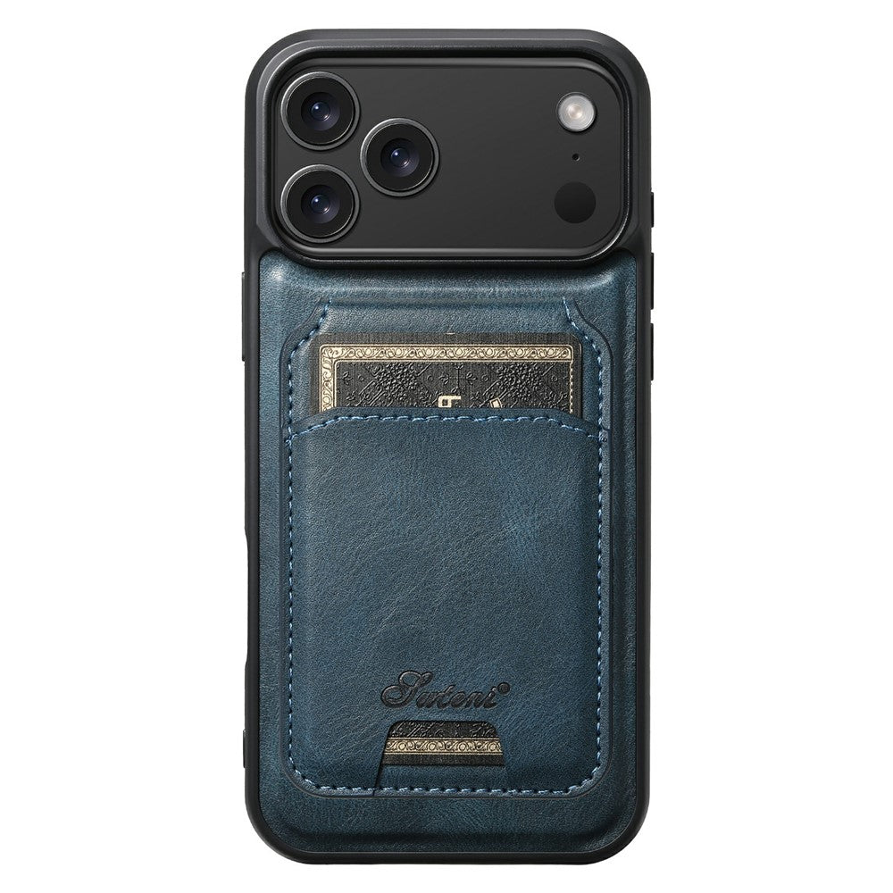 SUTENI H15 For iPhone 17 Pro Max Case Compatible with MagSafe Detachable Card Holder Phone Cover - Blue