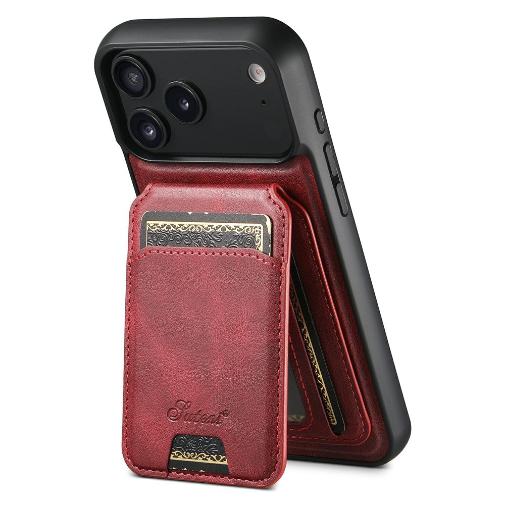 SUTENI H15 For iPhone 17 Pro Max Case Compatible with MagSafe Detachable Card Holder Phone Cover - Red