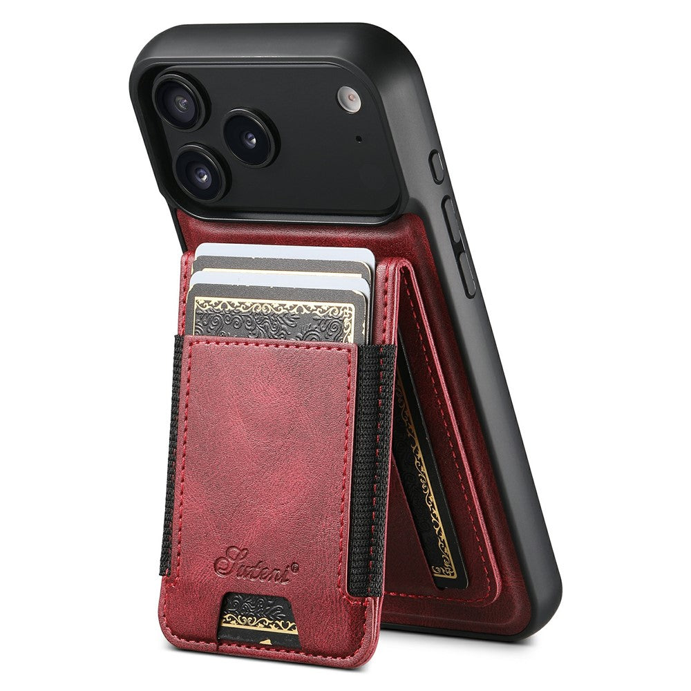 SUTENI For iPhone 17 Pro Max Case Compatible with MagSafe Card Holder Kickstand Phone Cover - Red
