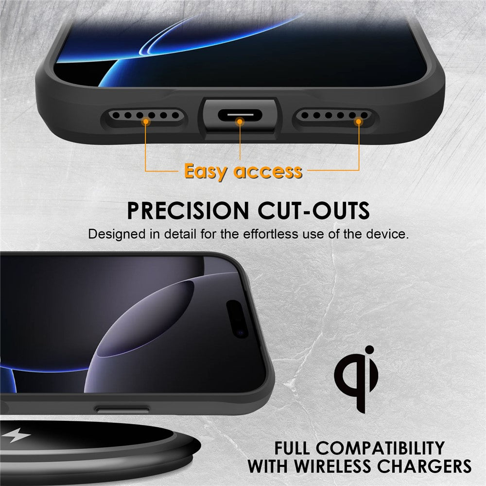 For iPhone 17 Pro Max Case Magnetic Carbon Fiber Texture Phone Cover - Black