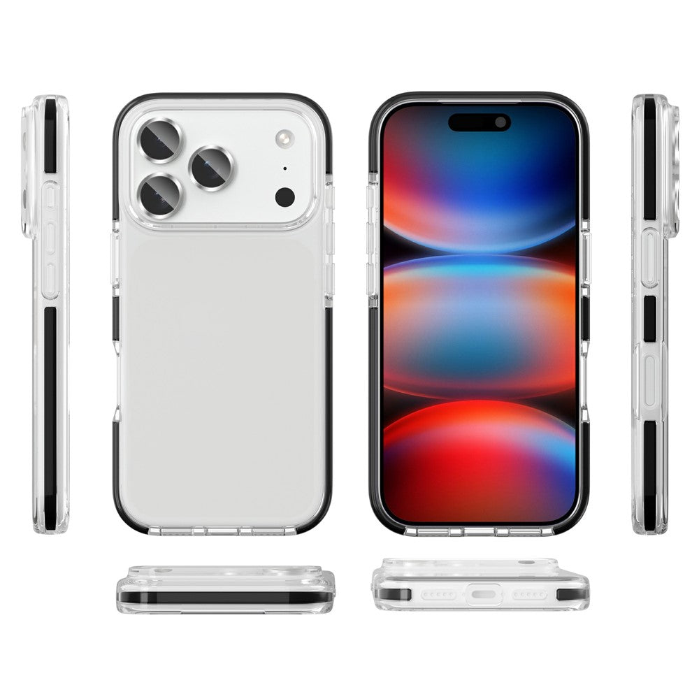 For iPhone 17 Pro Max Case TPU+TPE Anti-drop Clear Phone Cover - Transparent Black