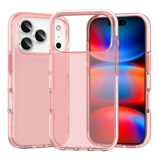For iPhone 17 Pro Max Case TPU+TPE Anti-drop Clear Phone Cover - Transparent Pink