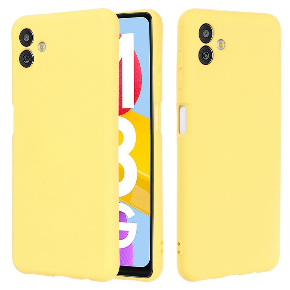 Cell Phone Case for Samsung Galaxy M13 5G, Liquid Silicone+Soft Microfiber Lining Anti-dust Phone Protective Cover - Yellow