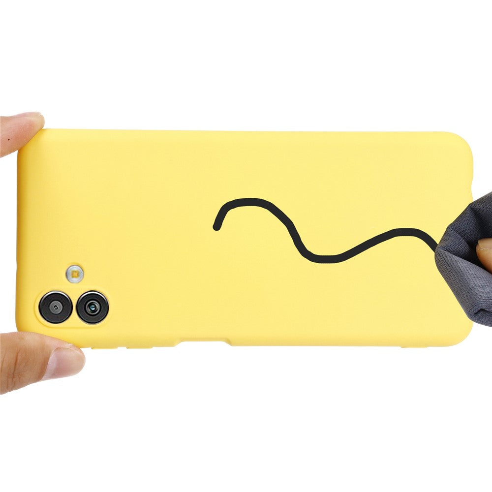 Cell Phone Case for Samsung Galaxy M13 5G, Liquid Silicone+Soft Microfiber Lining Anti-dust Phone Protective Cover - Yellow