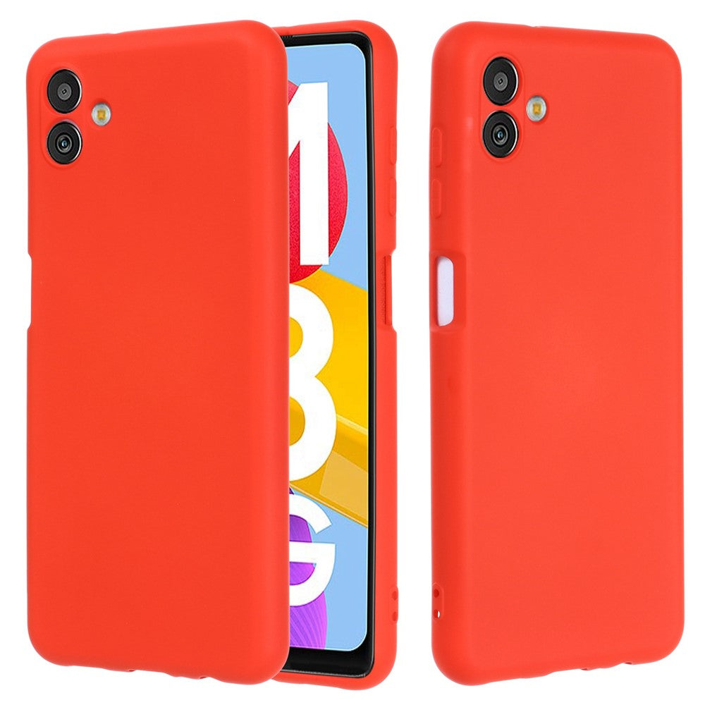 Cell Phone Case for Samsung Galaxy M13 5G, Liquid Silicone+Soft Microfiber Lining Anti-dust Phone Protective Cover - Red