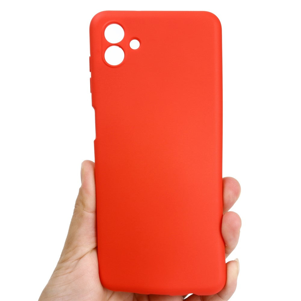 Cell Phone Case for Samsung Galaxy M13 5G, Liquid Silicone+Soft Microfiber Lining Anti-dust Phone Protective Cover - Red