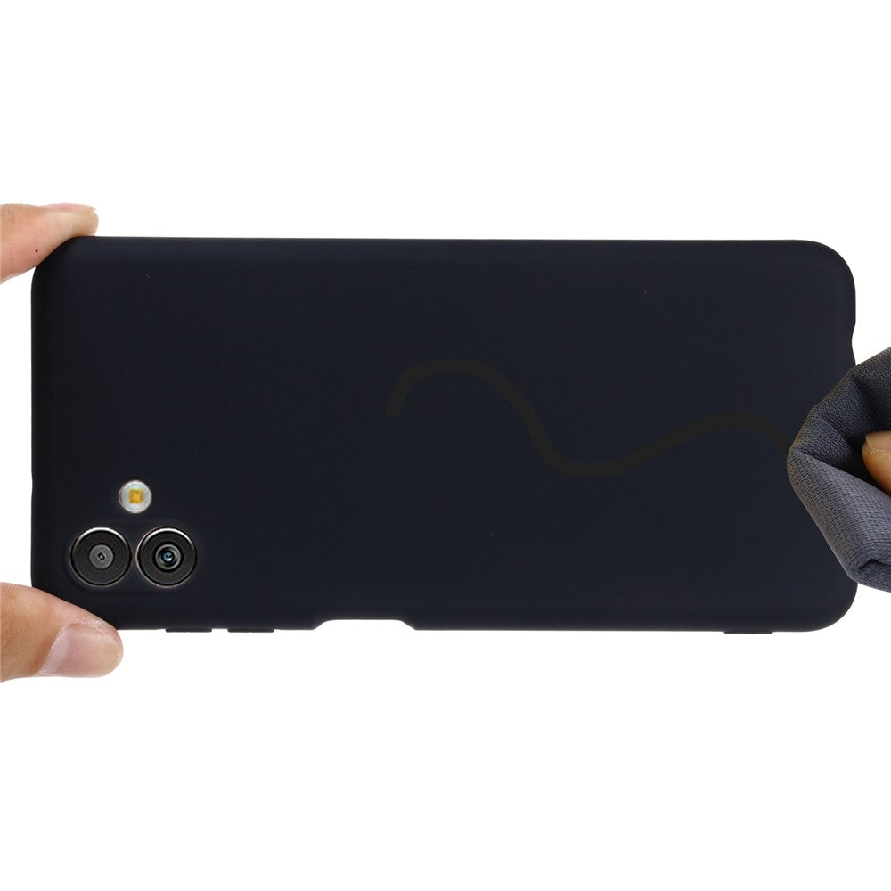 Cell Phone Case for Samsung Galaxy M13 5G, Liquid Silicone+Soft Microfiber Lining Anti-dust Phone Protective Cover - Black