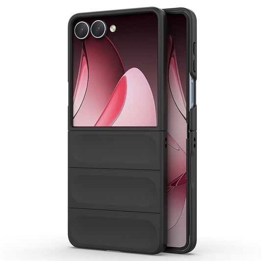 AMORUS For Samsung Galaxy Z Flip7 5G Case Shockproof Hard PC Rugged Phone Back Cover - Black