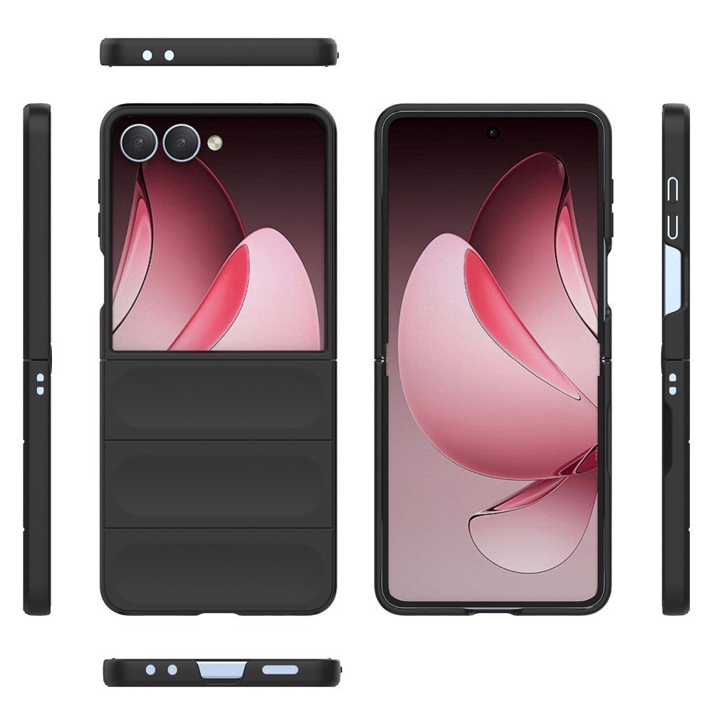 AMORUS For Samsung Galaxy Z Flip7 5G Case Shockproof Hard PC Rugged Phone Back Cover - Black