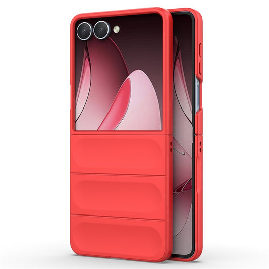 AMORUS For Samsung Galaxy Z Flip7 5G Case Shockproof Hard PC Rugged Phone Back Cover - Red