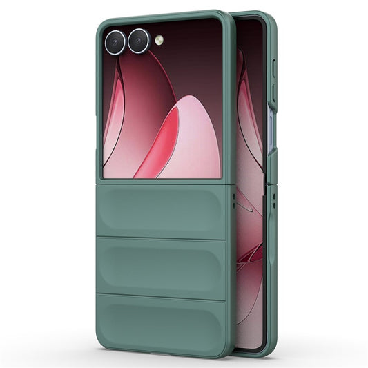 AMORUS For Samsung Galaxy Z Flip7 5G Case Shockproof Hard PC Rugged Phone Back Cover - Green