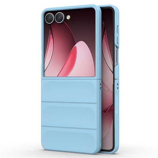 AMORUS For Samsung Galaxy Z Flip7 5G Case Shockproof Hard PC Rugged Phone Back Cover - Baby Blue