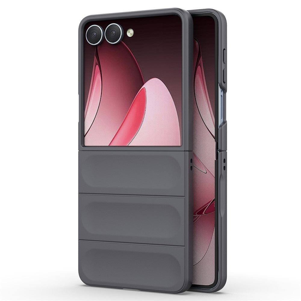 AMORUS For Samsung Galaxy Z Flip7 5G Case Shockproof Hard PC Rugged Phone Back Cover - Dark Grey