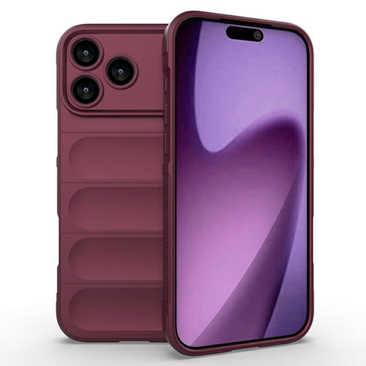 AMORUS For iPhone 17 Pro Max Case Shockproof Soft TPU Rugged Phone Back Cover - Wine Red