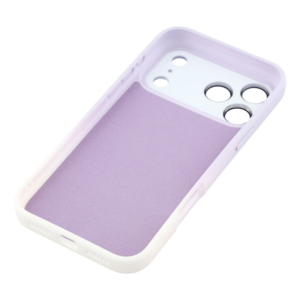 For iPhone 17 Pro Max Case Dual-Color Gradient TPU + Fiber Lining Phone Cover with Lens Protector - Purple Gradient