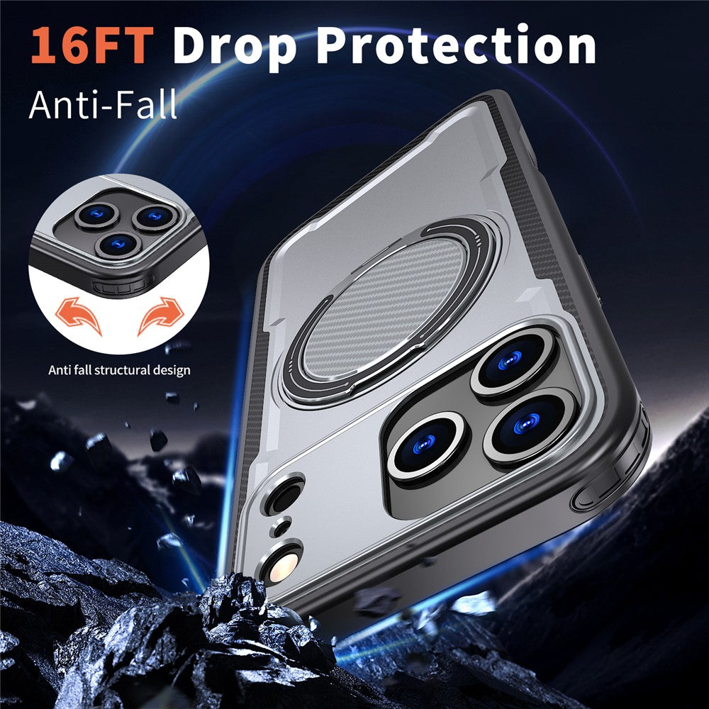 For iPhone 17 Pro Max Case Compatible with MagSafe TPU + PC Kickstand Phone Cover - Grey