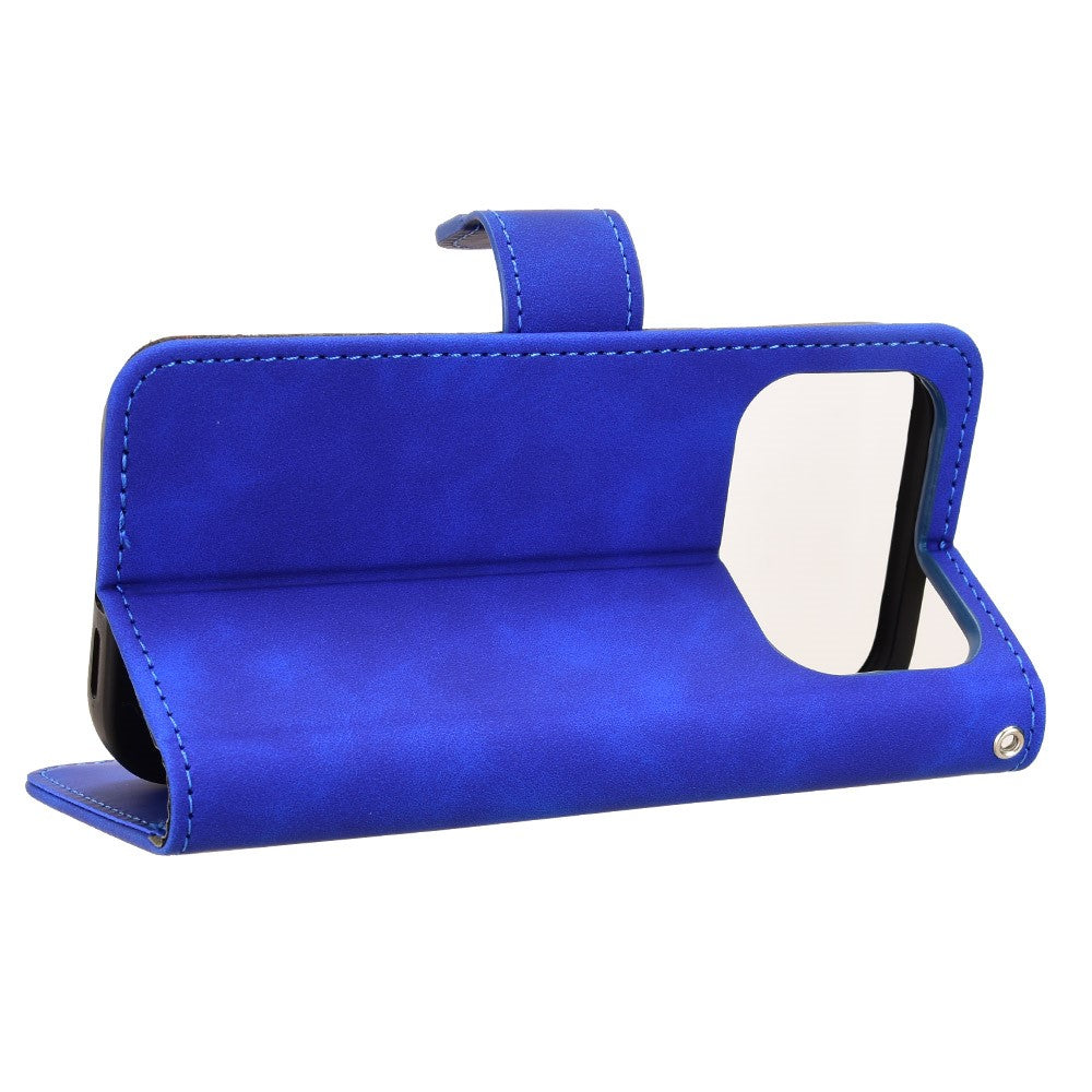 For iPhone 17 Pro Max Leather Case Skin Feel Anti Drop Wallet Flip Phone Cover - Blue