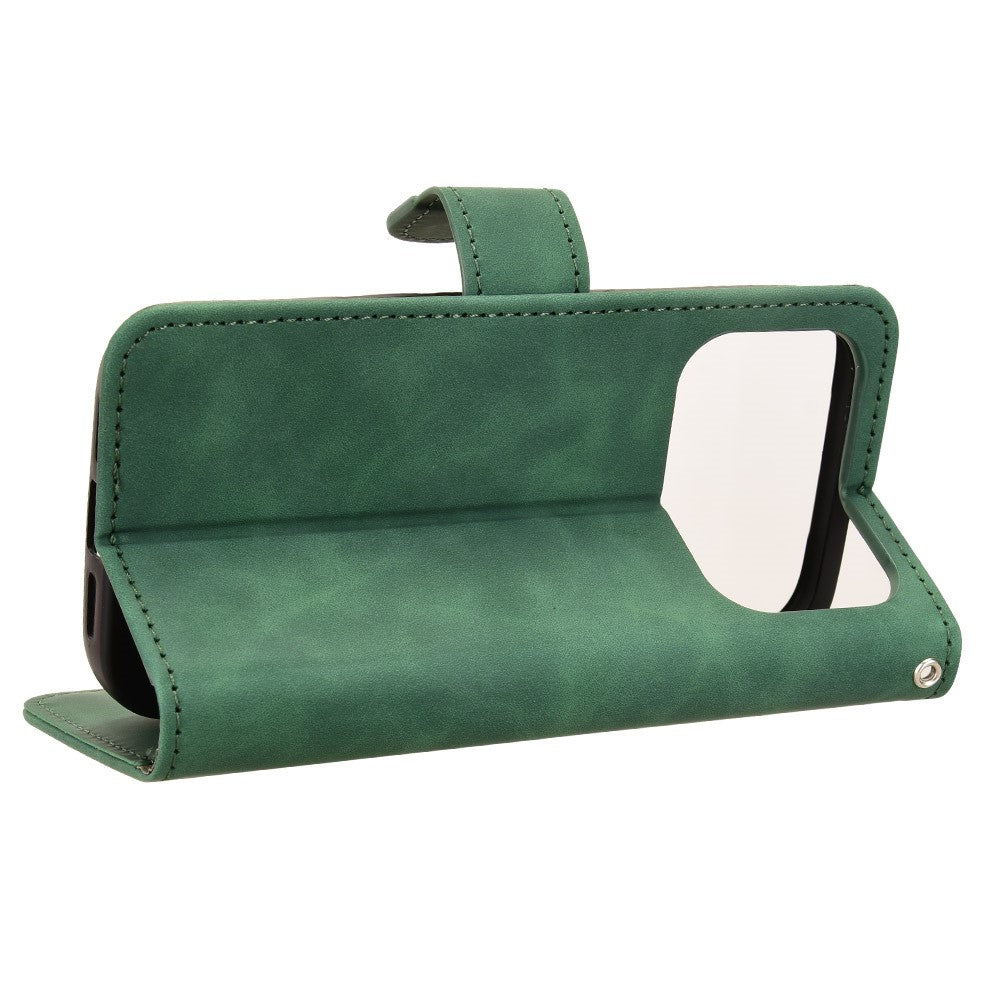 For iPhone 17 Pro Max Leather Case Skin Feel Anti Drop Wallet Flip Phone Cover - Green