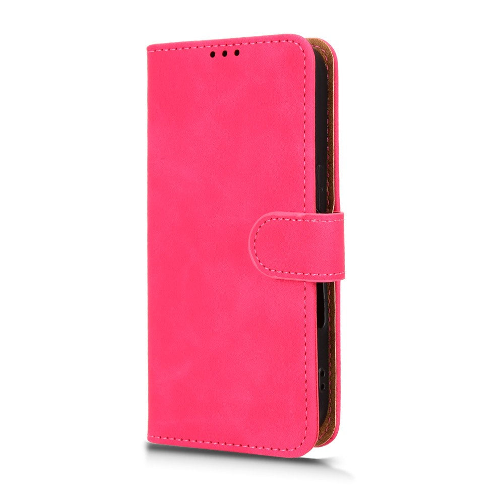 For iPhone 17 Pro Max Leather Case Skin Feel Anti Drop Wallet Flip Phone Cover - Rose
