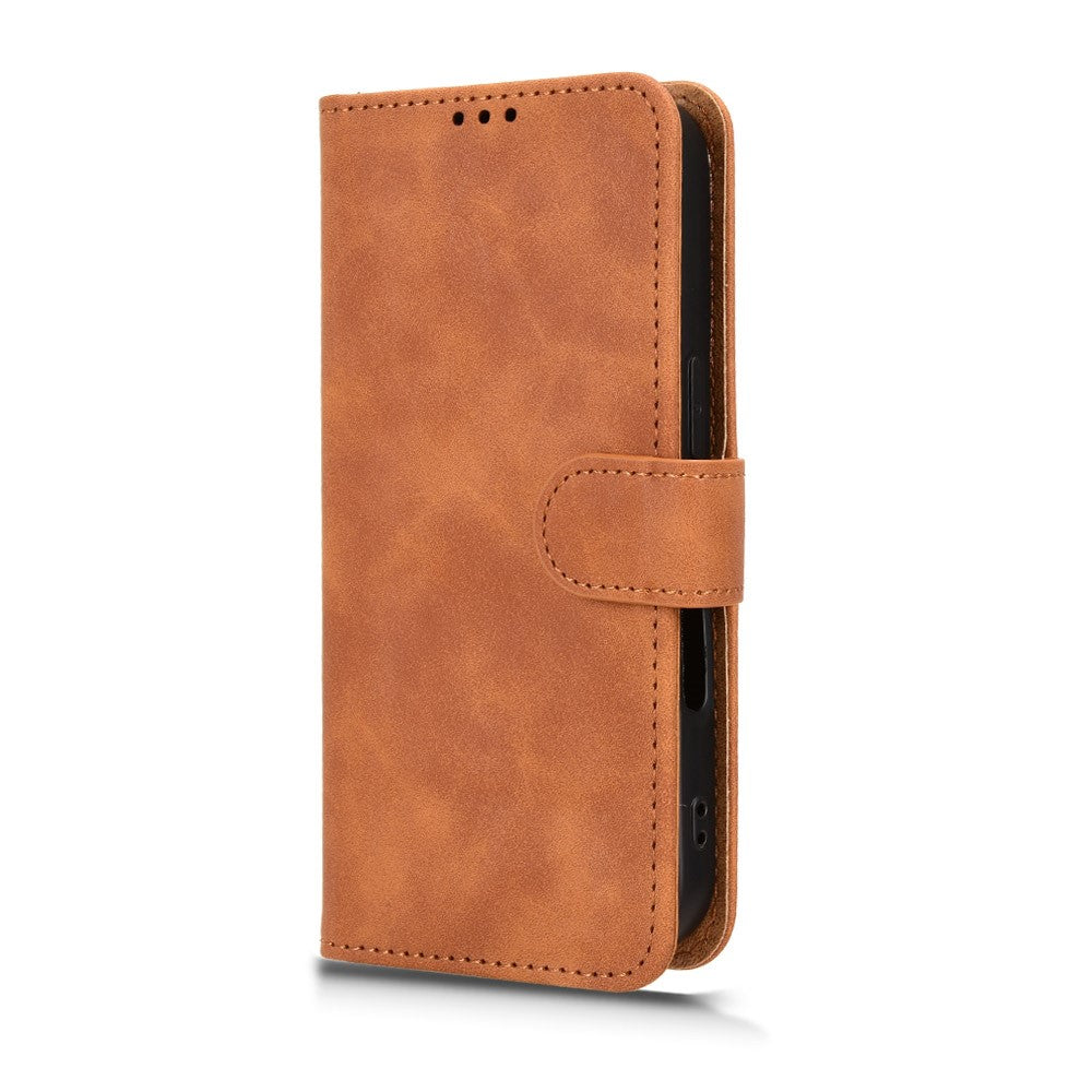 For iPhone 17 Pro Max Leather Case Skin Feel Anti Drop Wallet Flip Phone Cover - Brown