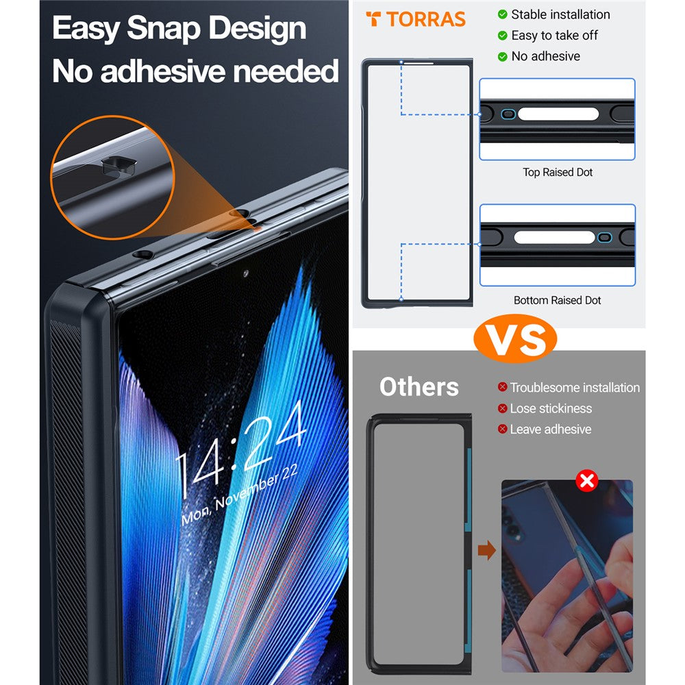 TORRAS For Samsung Galaxy Z Fold7 5G Case 360 Degree Rotating Magnetic Kickstand PC Phone Cover