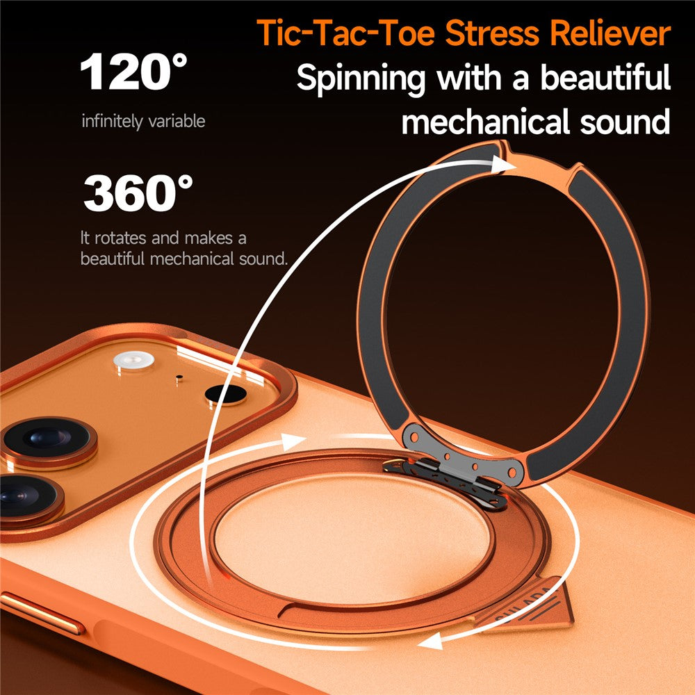 SULADA For iPhone 17 Pro Max Case Magnetic Case Anti-Fingerprints Matte TPU + PC Phone Cover with Kickstand - Orange