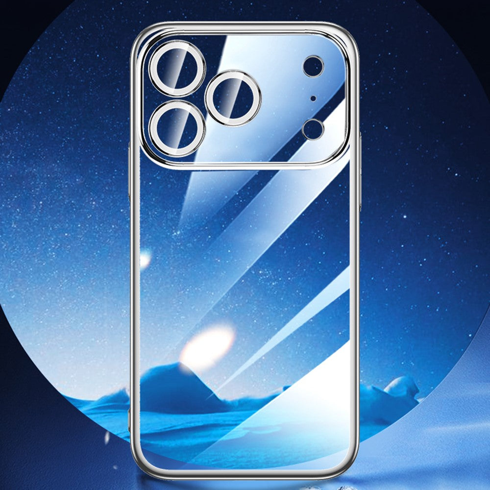 SULADA JINGJIA Series For iPhone 17 Pro Max Case Electroplating Hard PC Clear Phone Case with Lens Film - Silver