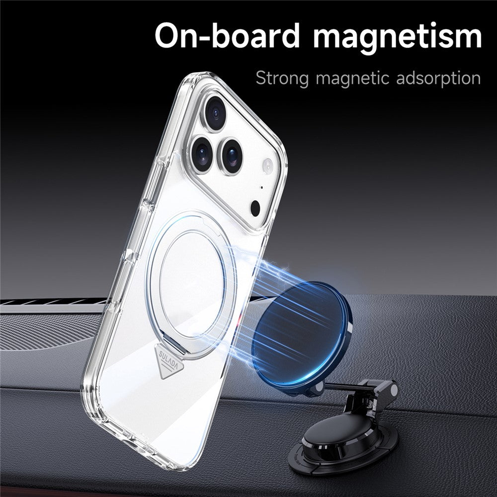 SULADA For iPhone 17 Pro Max Magnetic Case with Kickstand TPU + PC Clear Phone Cover