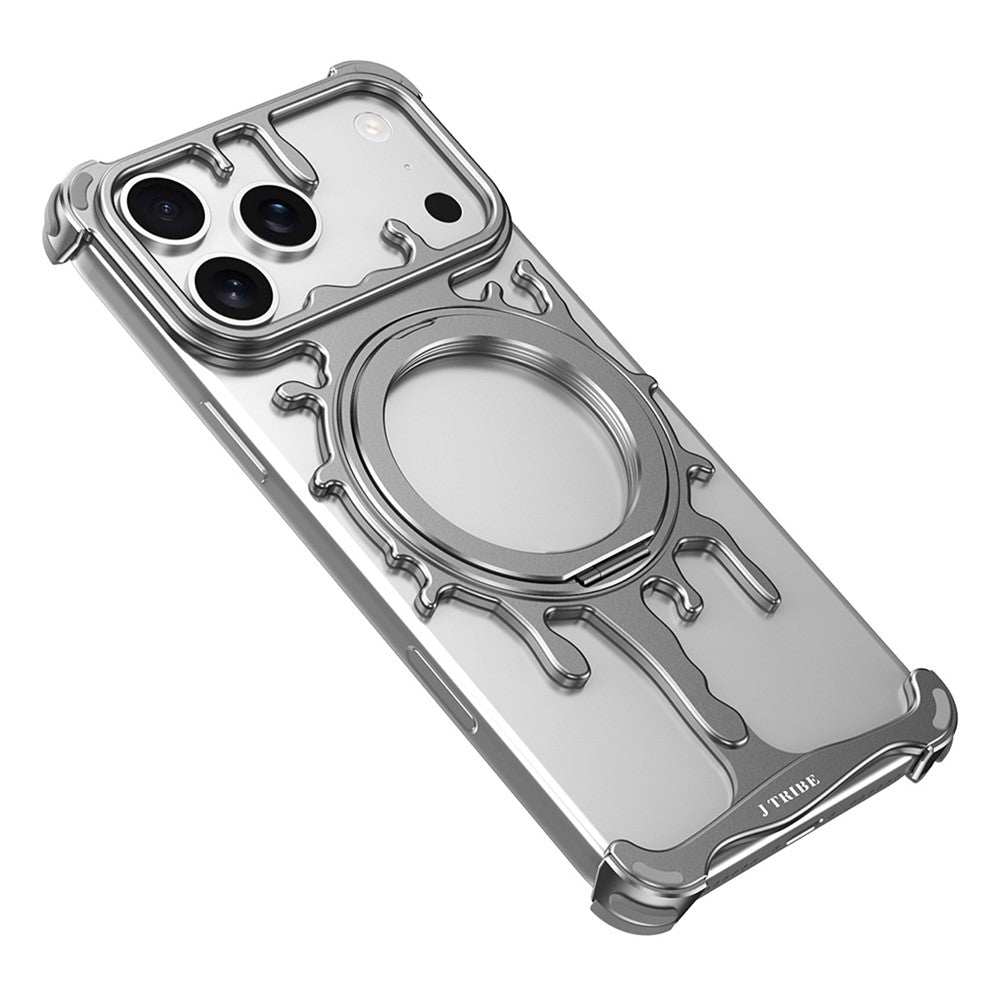 Glacier Series for iPhone 17 Pro Max Bumper Case Rotating Kickstand Metal Phone Cover Compatible with MagSafe - Dark Grey