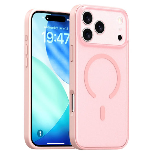 For iPhone 17 Pro Max Case Compatible with MagSafe Skin Feel Frosted PC + TPU Phone Cover - Pink