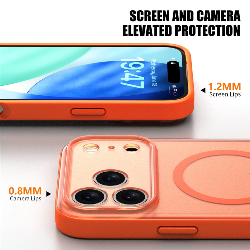 For iPhone 17 Pro Max Case Compatible with MagSafe Skin Feel Frosted PC + TPU Phone Cover - Pink