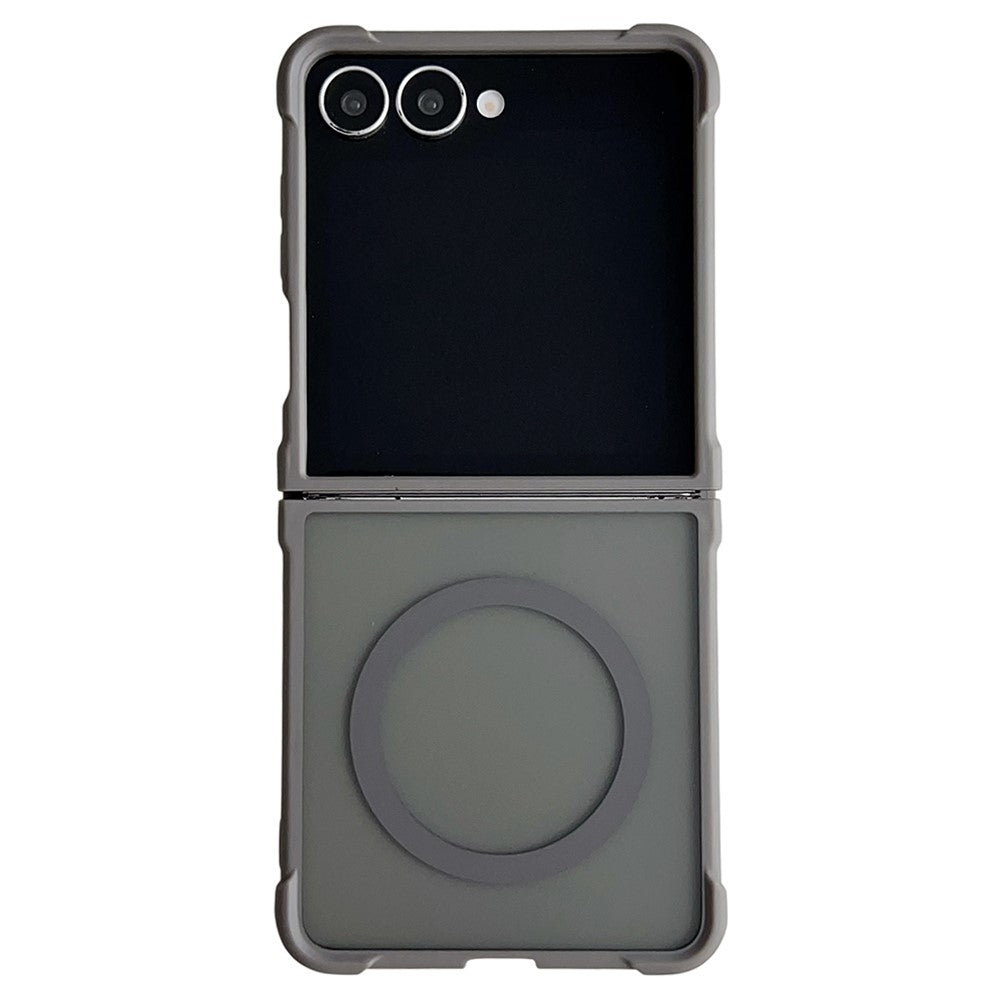For Samsung Galaxy Z Flip7 5G Magnetic Case Shockproof Matte PC + TPU Phone Cover - Grey