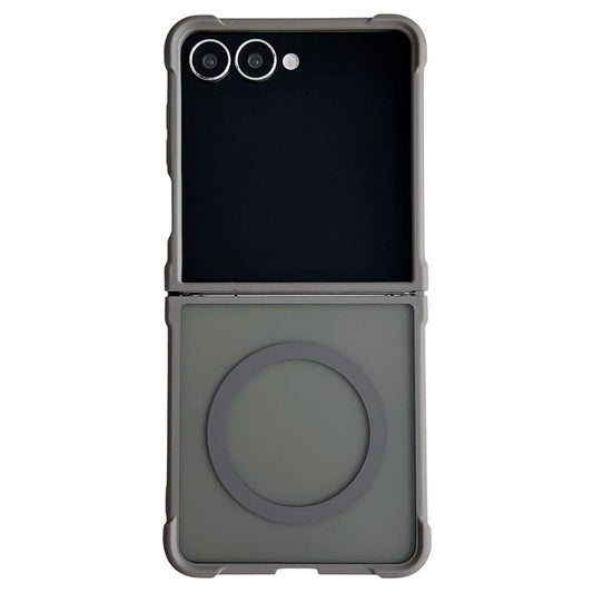 For Samsung Galaxy Z Flip7 5G Magnetic Case Shockproof Matte PC + TPU Phone Cover - Grey
