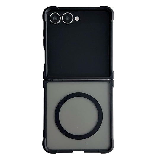 For Samsung Galaxy Z Flip7 5G Magnetic Case Shockproof Matte PC + TPU Phone Cover - Black