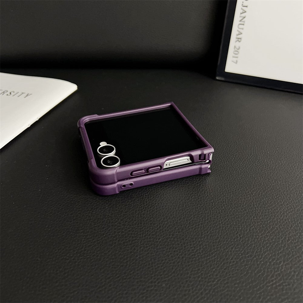 For Samsung Galaxy Z Flip7 5G Magnetic Case Shockproof Matte PC + TPU Phone Cover - Brown