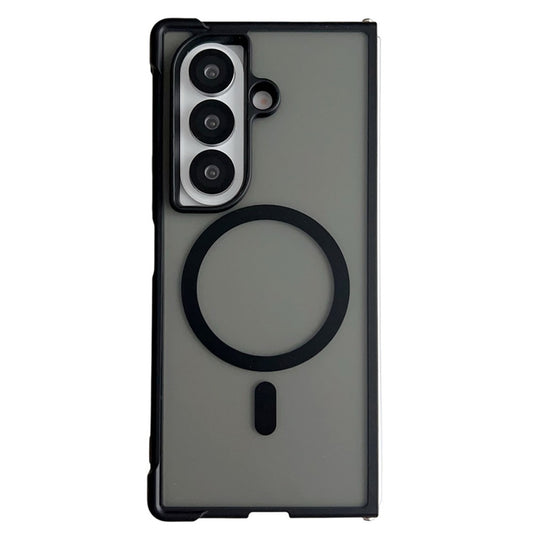 For Samsung Galaxy Z Fold7 5G Magnetic Case Shockproof Matte PC + TPU Phone Cover - Black
