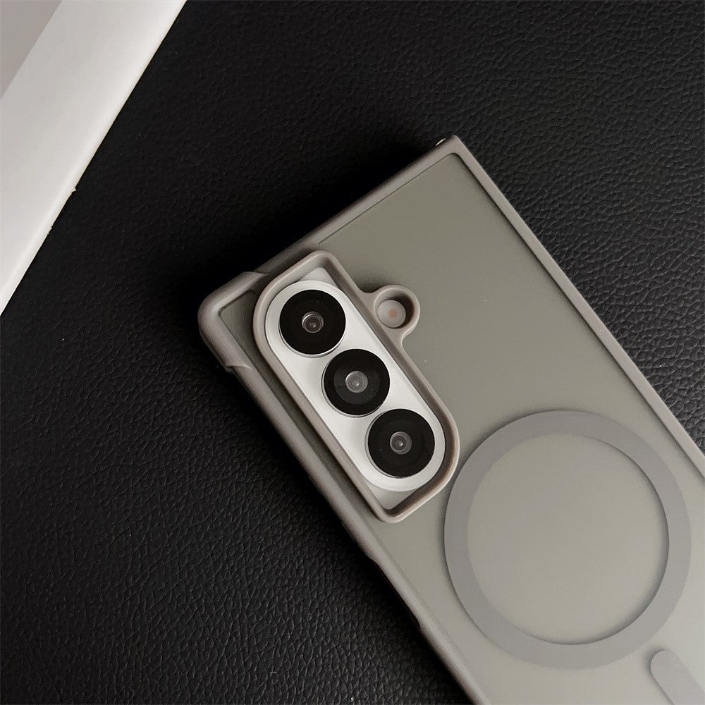 For Samsung Galaxy Z Fold7 5G Magnetic Case Shockproof Matte PC + TPU Phone Cover - Black