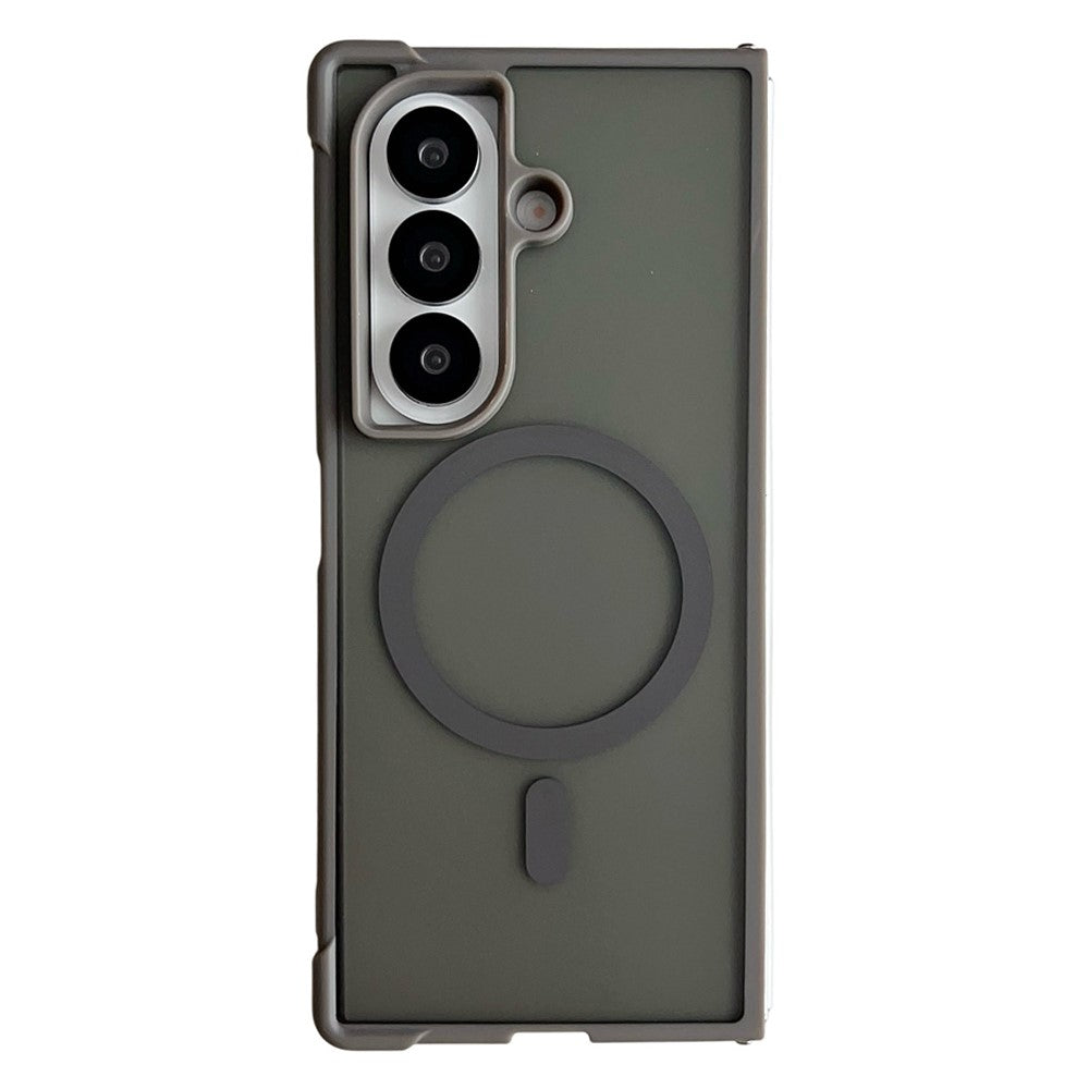 For Samsung Galaxy Z Fold7 5G Magnetic Case Shockproof Matte PC + TPU Phone Cover - Grey