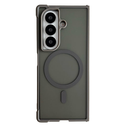 For Samsung Galaxy Z Fold7 5G Magnetic Case Shockproof Matte PC + TPU Phone Cover - Grey