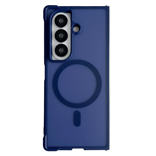For Samsung Galaxy Z Fold7 5G Magnetic Case Shockproof Matte PC + TPU Phone Cover - Blue