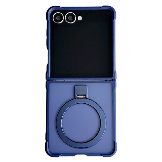 For Samsung Galaxy Z Flip7 5G Magnetic Case Kickstand Shockproof Matte PC + TPU Phone Cove - Blue